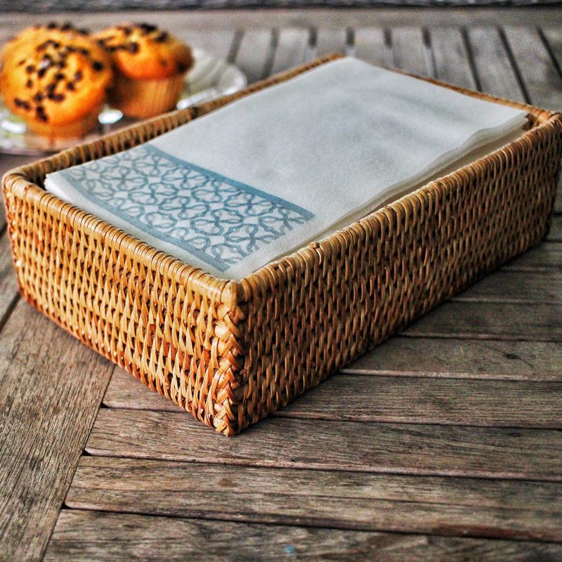 artifacts trading Rattan Large Rectangular Napkin Holder & Reviews